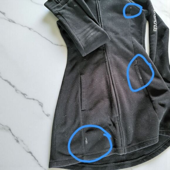 Women's XS BENCH Black Hooded Long Sleeve Fleece Jacket - Picture 5 of 6